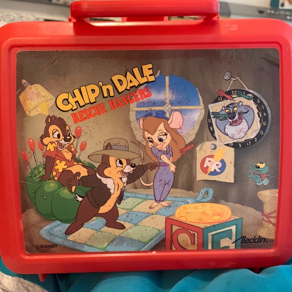Vintage- Disney Chip N Dale Rescue Rangers Aladdin Plastic Lunch Box No Thermos